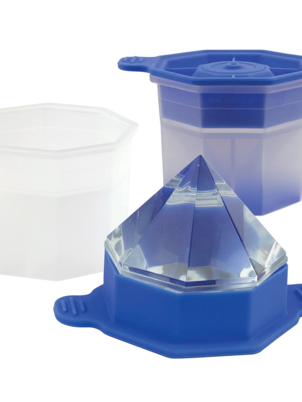 New Silicone Diamond Ice Mold - Blue - set of 2